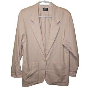 KGR 100% Wool Baby Pink Single Button Blazer Long Sleeve  Womens Size S Small